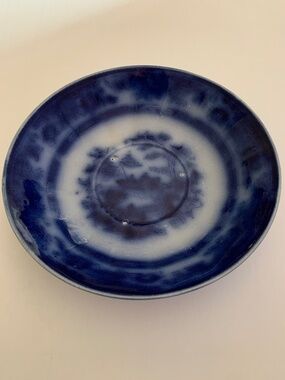 Antique Flow Blue “Tonquin” Saucer – Johnson Brothers England 6"